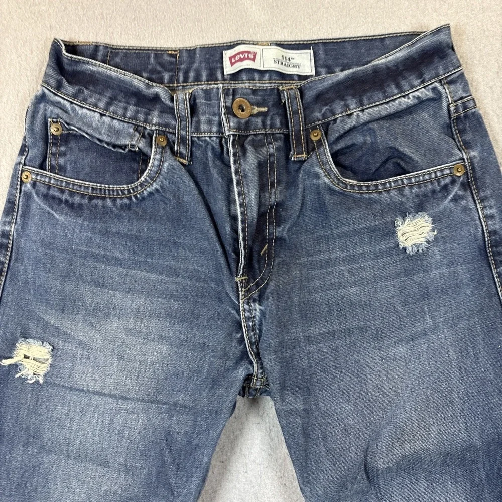 LEVIS 514 STRAIGHT BOYS SIZE 16 REG‎ (29x29) JEANS-DISTRESSED